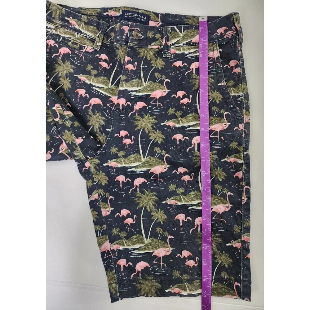 American Eagle Slim Mens 30 Black Stretch‎ Flamingo Shorts Extreme Flex Chinos